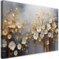 WANDBILD magnolienbaum abstrakt golden - Goldfarben, Textil (60/40cm) - Feeby
