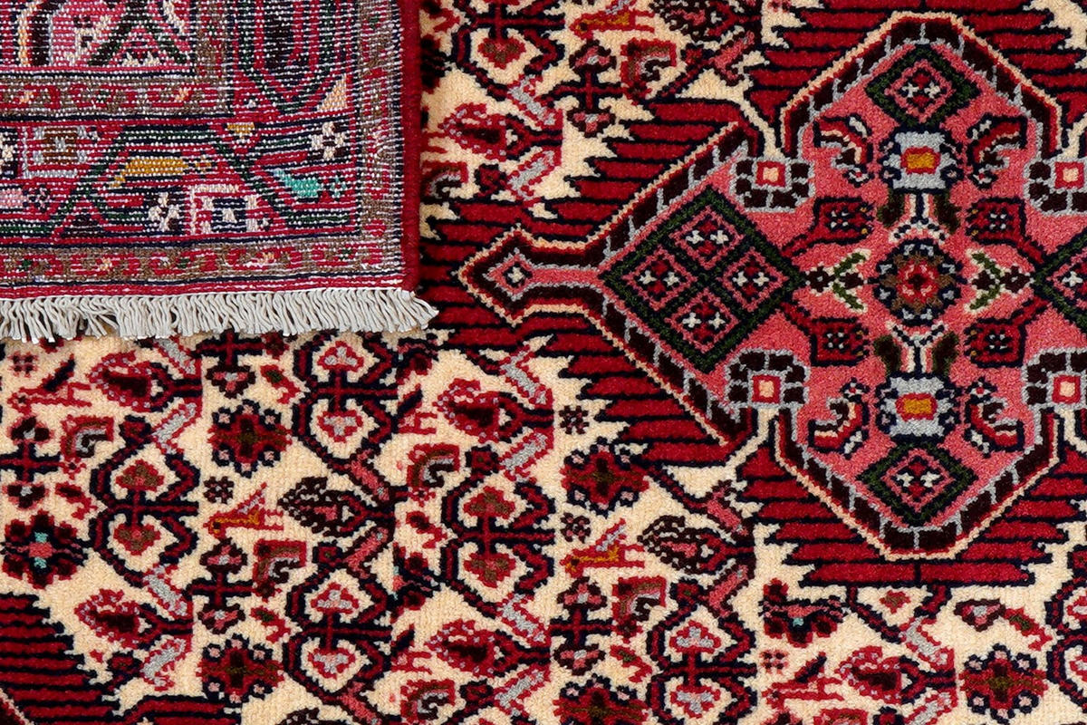 ORIENTTEPPICH handgeknüpft Assadabad Beige, Rot 144/82 cm Schurwolle - Beige/Rot, Textil (82/144cm) - Looma