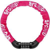 FAHRRADSCHLOSS Kettenschloss 83 cm Pink mit Zahlenkombination - Pink, Metall (4/4/83cm)