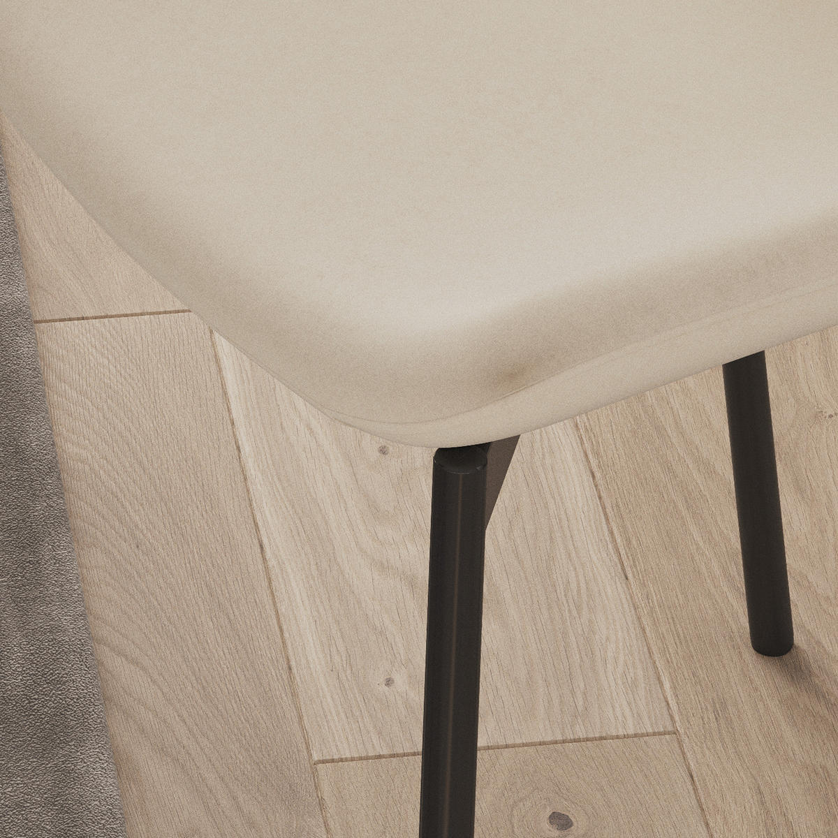 POLSTERSTUHL - 2er-Set - Schwarz/Weiß, Textil (52/79/49cm) - home24