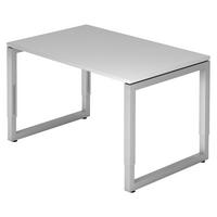 SCHREIBTISCH Serie-R 80/120/74 cm in Grau/Silberfarben - Silberfarben/Grau, Holzwerkstoff (80/120/74cm) - bümö