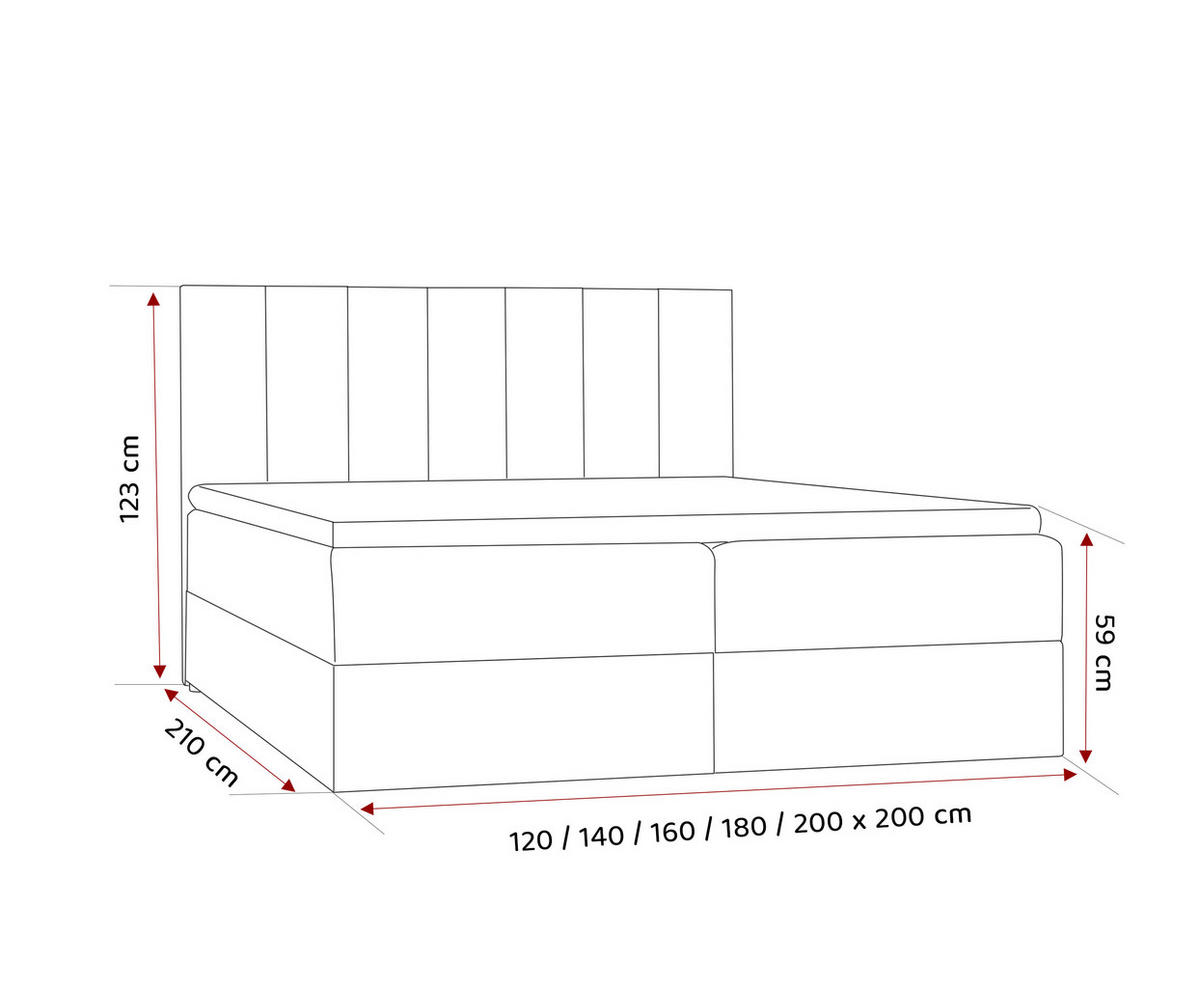 BOXBETT ZELTO 160/200 cm, mit Matratze und Topper, Dunkelgrau - Dunkelgrau, Holzwerkstoff/Textil (160/200cm) - Idohome