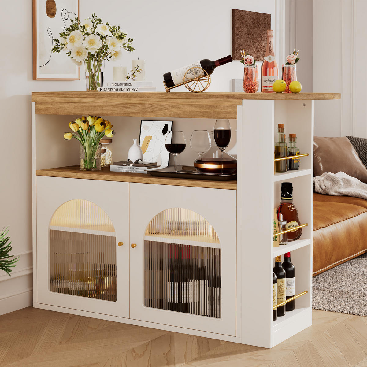 BARTISCH Weiß 138-193/39/105 cm - Weiß, Holz (39/138/105cm) - PANGIVO