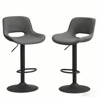 BARHOCKER 2er-Set Grau Drehbar Höhenverstellbar mit Leinenbezug - Grau, Metall (49/106/49cm) - PANGIVO