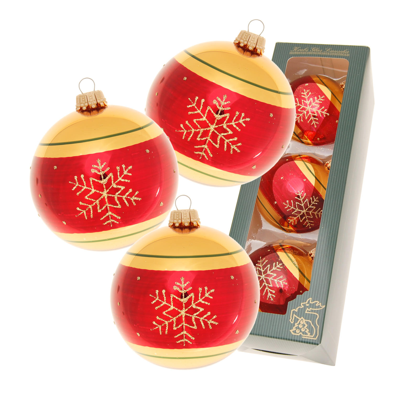 Krebs Glas Lauscha Christbaumkugeln Rot 7x8x7 cm