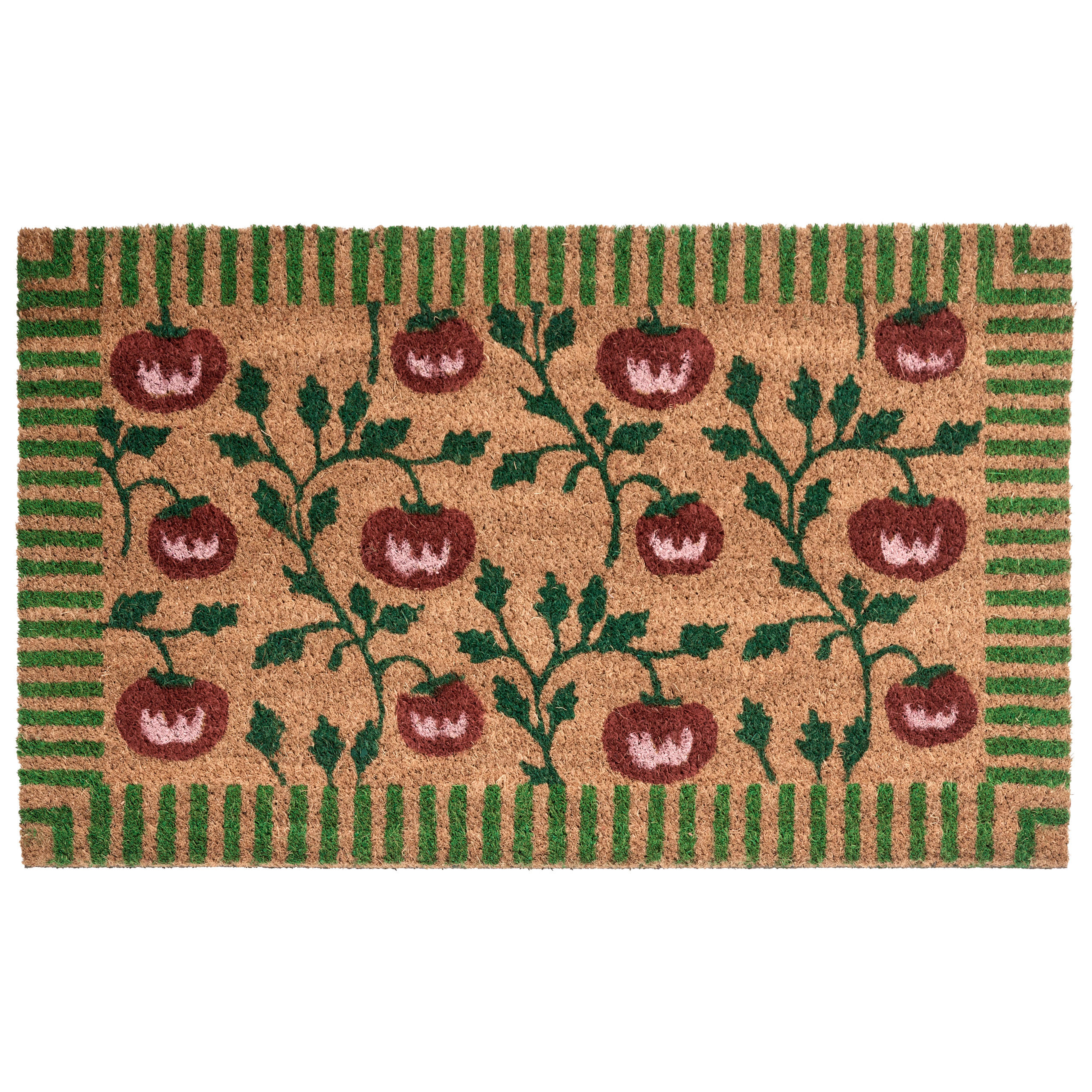 FUSSMATTE Naturfarben 50/80 cm Tomate Kokosfasern Knik - Naturfarben, Textil (50/80cm) - Beliani