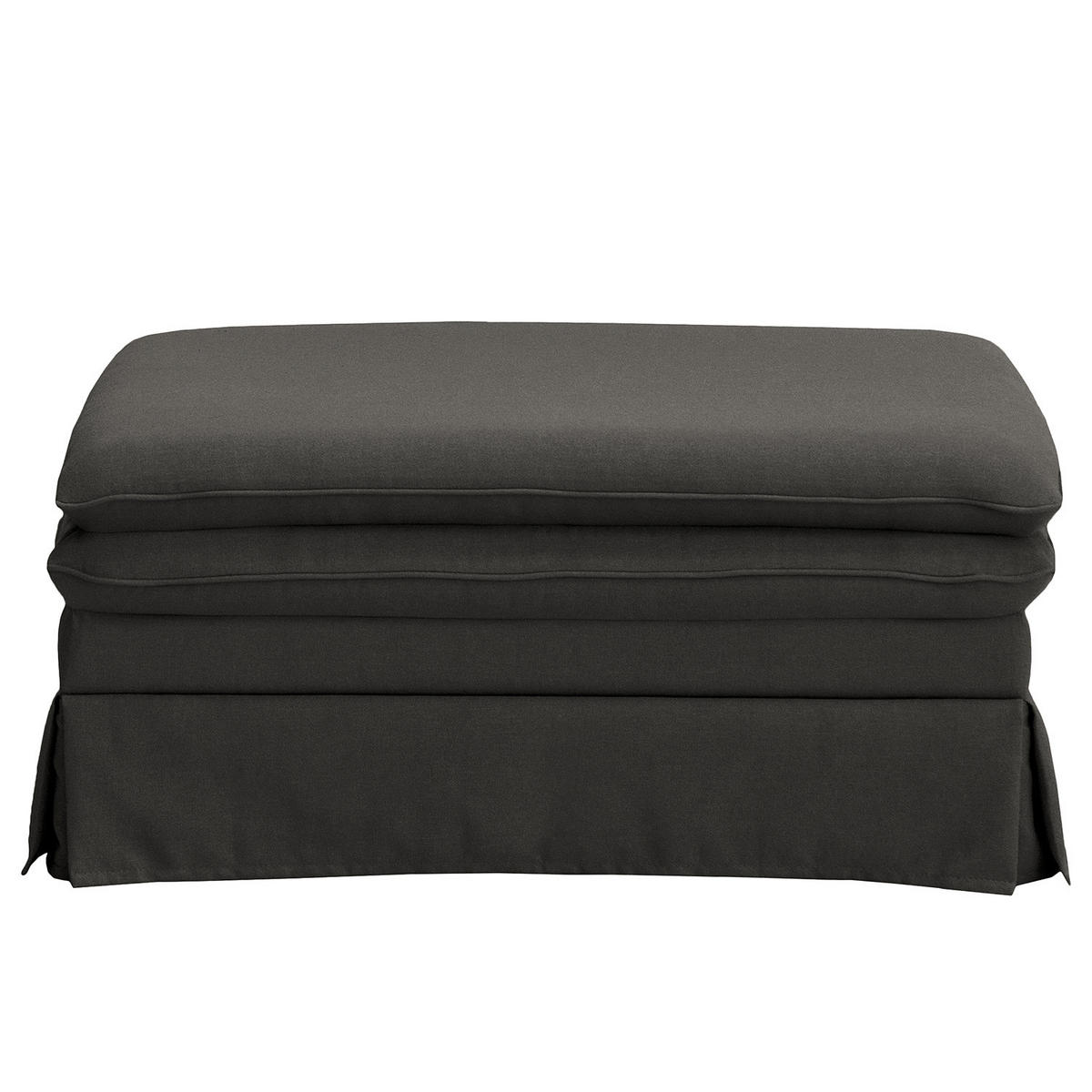 POLSTERHOCKER mit Husse - Webstoff - Anthrazit/Schwarz, Kunststoff/Textil (105/45/90cm) - home24