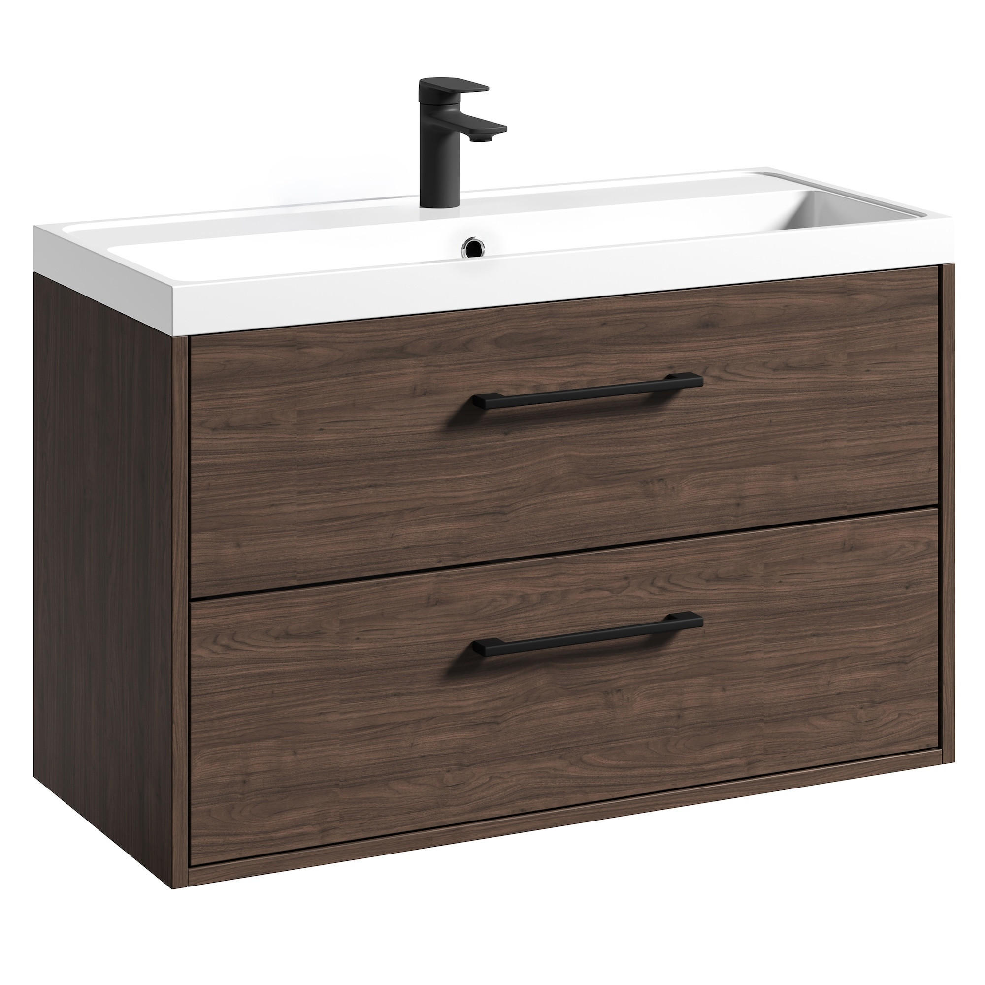 BADMÖBEL-SET Florence 2 Teile Walnuss Braun - 80 x 35 x 51 cm - Eichefarben, Holz (80/46/40cm) - Badplaats