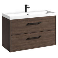 BADMÖBEL-SET Florence 2 Teile Walnuss Braun - 80 x 35 x 51 cm - Eichefarben, Holz (80/46/40cm) - Badplaats