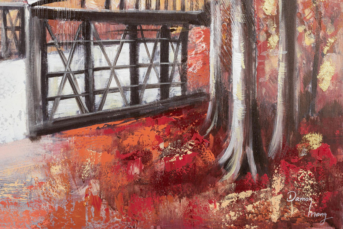 ACRYLBILD HANDGEMALT 100/75 cm - Beige/Rot, Holz/Textil (1.78/75cm) - KUNSTLOFT