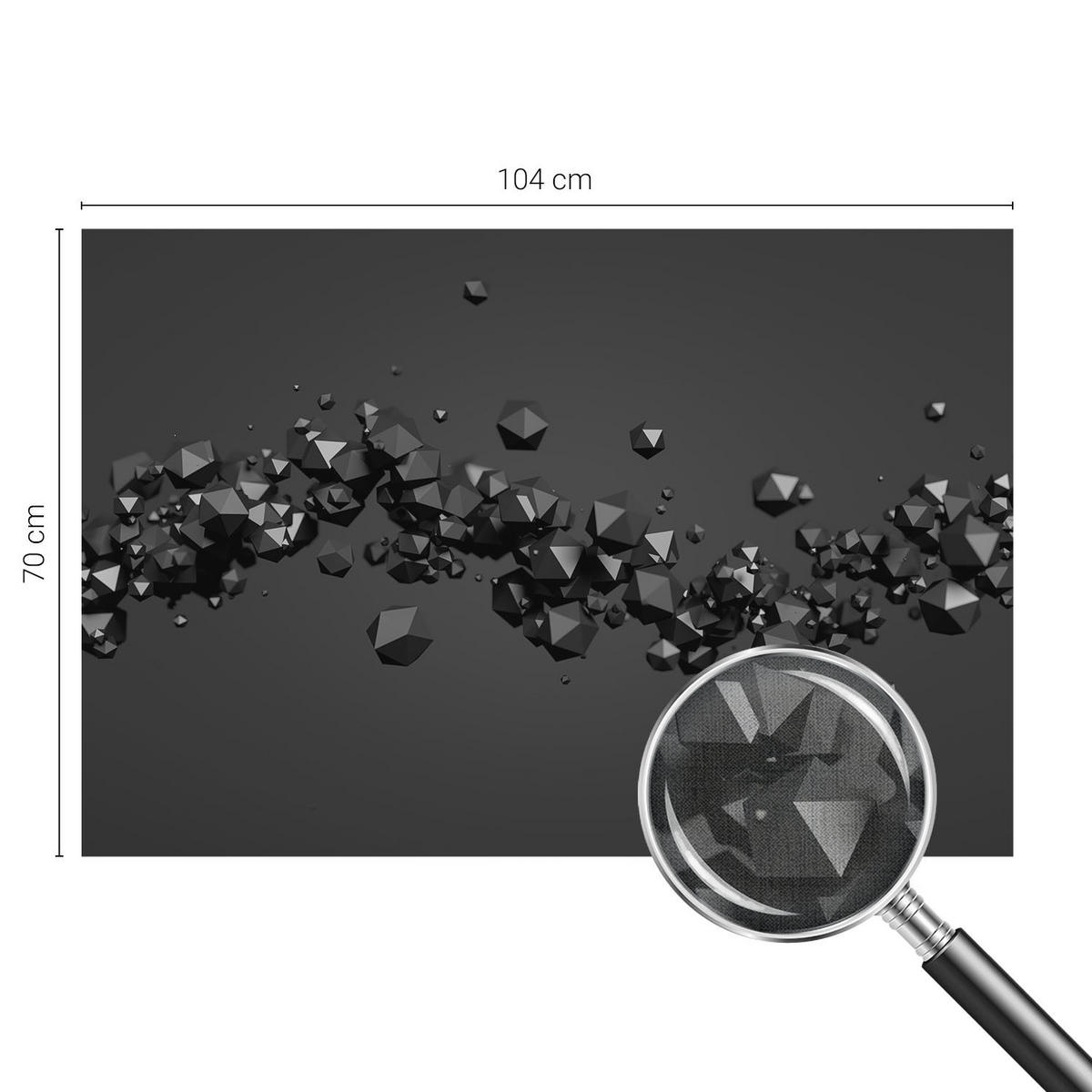 FOTOTAPETE 104x70 cm - Schwarze Klumpen - Weiß, Textil (104/70cm) - Wallfluent