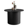 COUCHTISCH geriffelt, rund, Schwarz - Schwarz, Holzwerkstoff (70/70/46cm) - Idohome