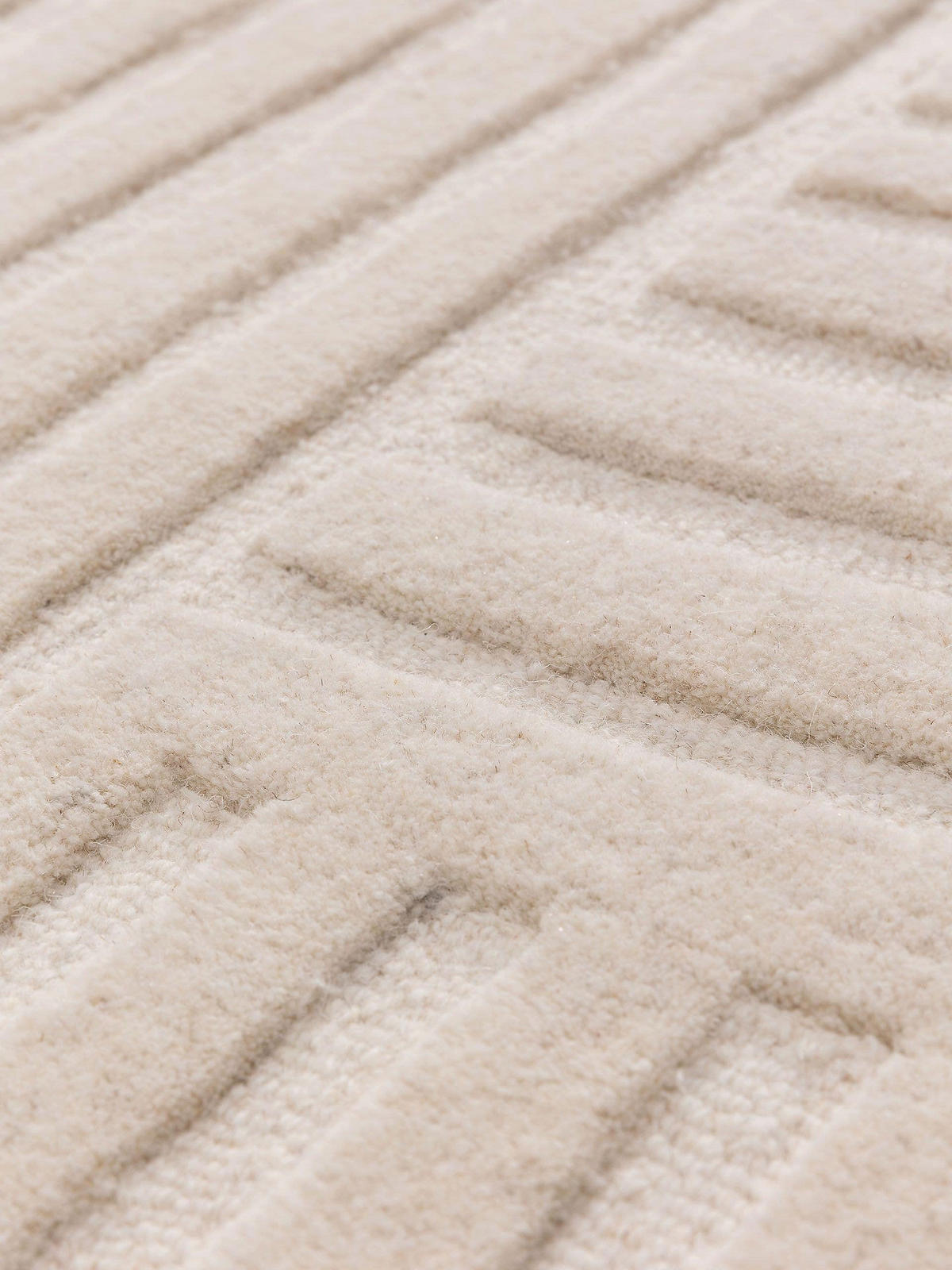 WOLLTEPPICH Yanis Ivory 120x170 cm - Creme, Textil (120/170cm) - benuta Pure