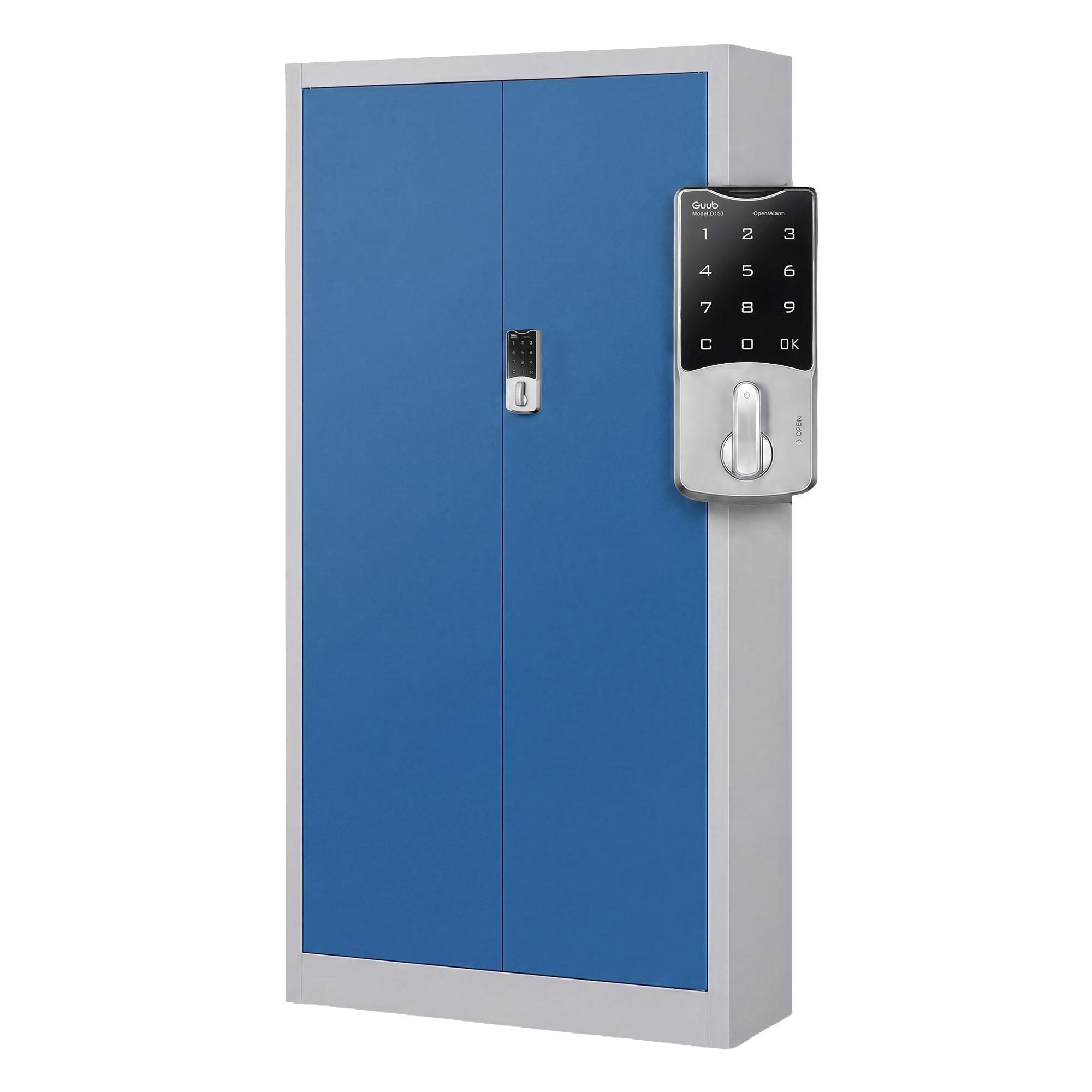 BÜROSCHRANK mit Zahlenschloss DANIEL 185x90x40 cm - Blaugrau, Metall (90/185/40cm) - Jan Nowak