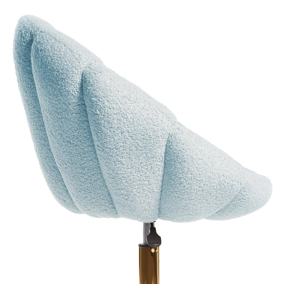 SCHREIBTISCHSTUHL Bouclé Hellblau Annabelle - Hellblau, Textil (66/81/39cm) - Beliani