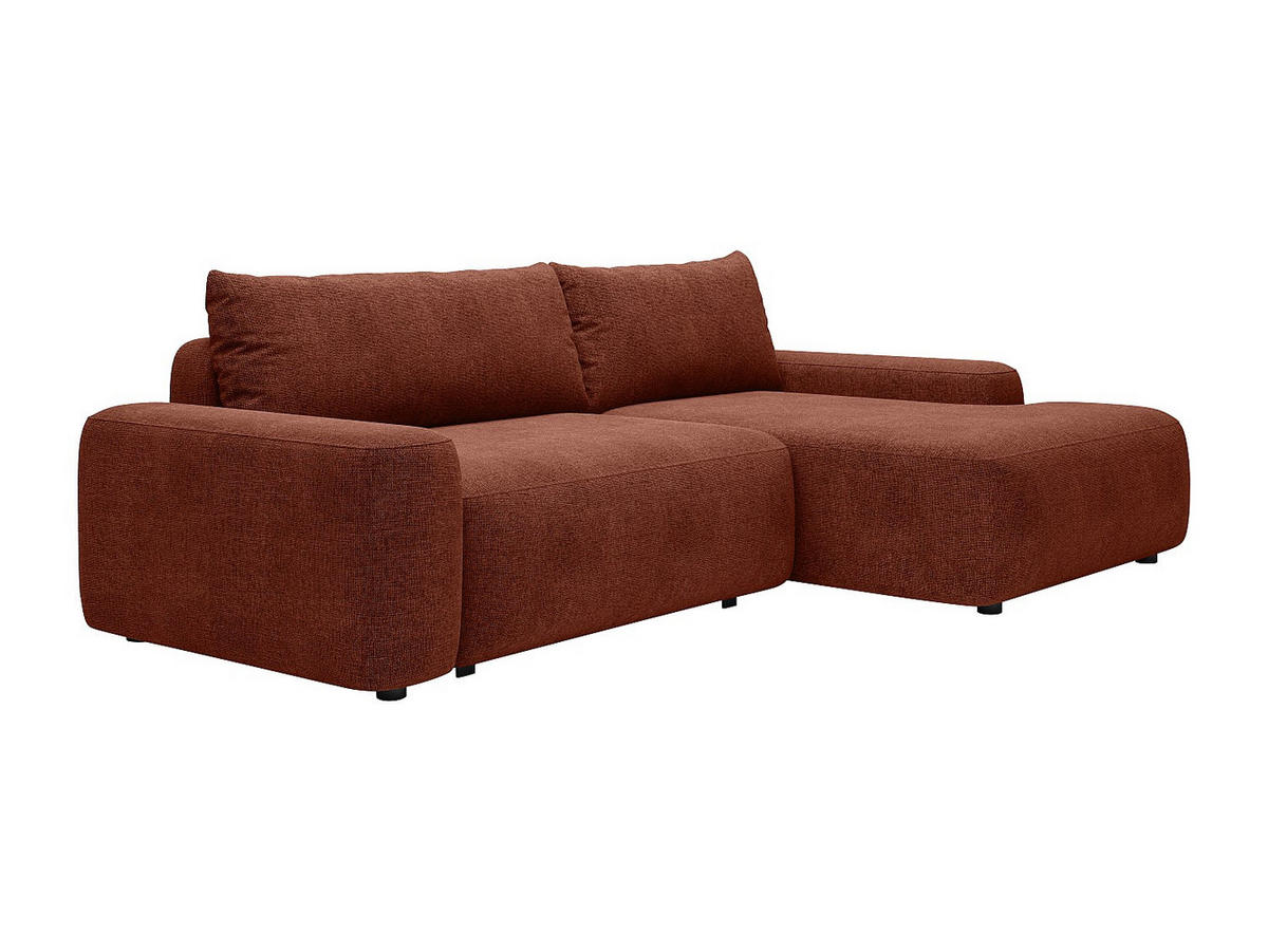 SCHLAFSOFA - 4 Personen - Stoff - Terracotta - - Terracotta, Textil (264/87/162cm) - Vente-Unique