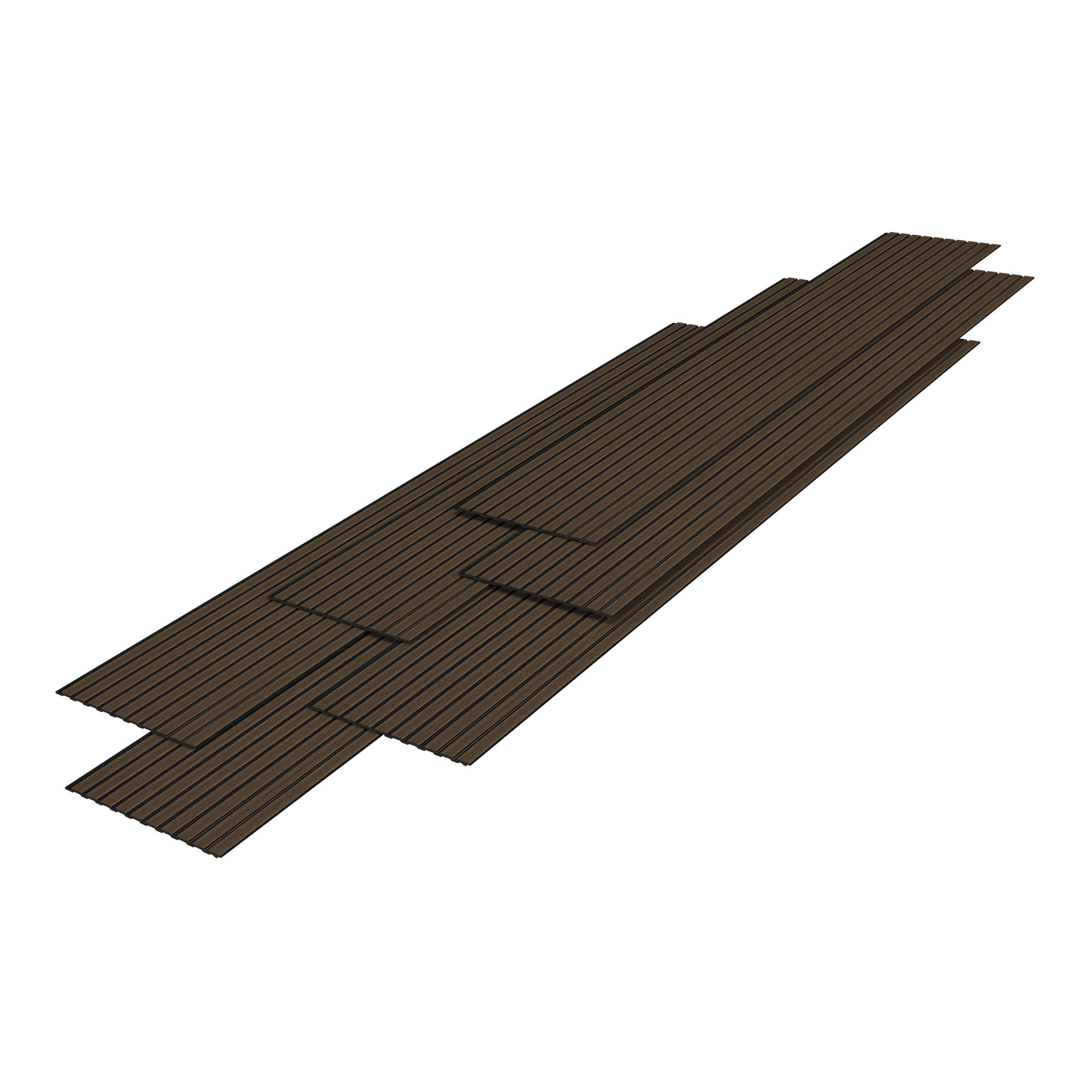 WANDPANEEL-SET Bronckhorst 18-TLG. - Dunkelbraun, Kunststoff (0.7/31.5/195cm) - NEU.HOLZ