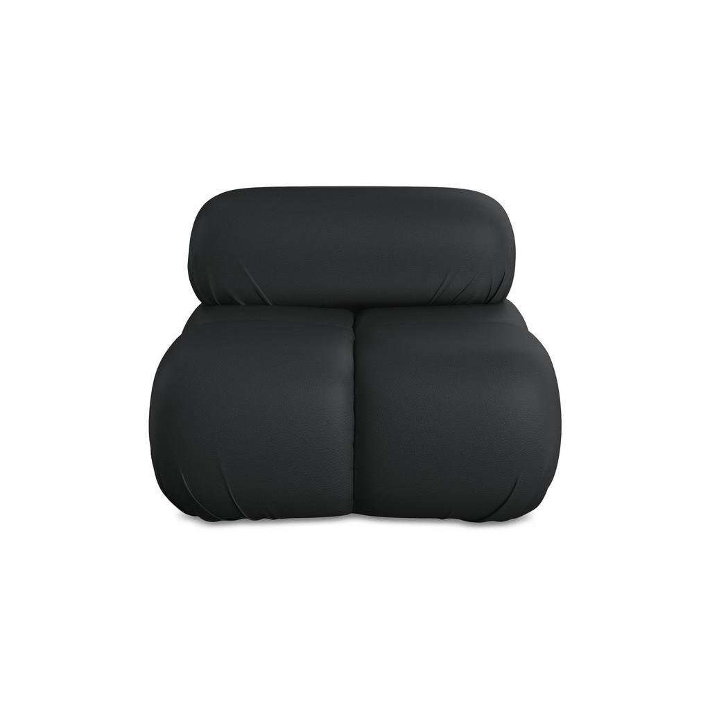 Thumbnail - Makamii Sessel, Schwarz, Leder, 1-Sitzer, Füllung: Schaumstoff, 96x70x95 cm, Made in EU, Wohnzimmer, Sessel, Polstersess...
