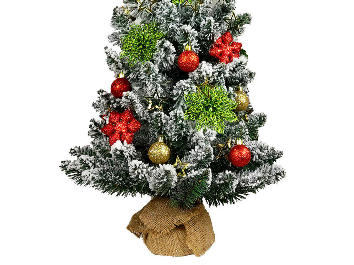 WEIHNACHTSORNAMENTE 12er-Set Ornamente rot mit Glitzer 4 cm - Rot, Kunststoff (4/4/4cm) - LAALU