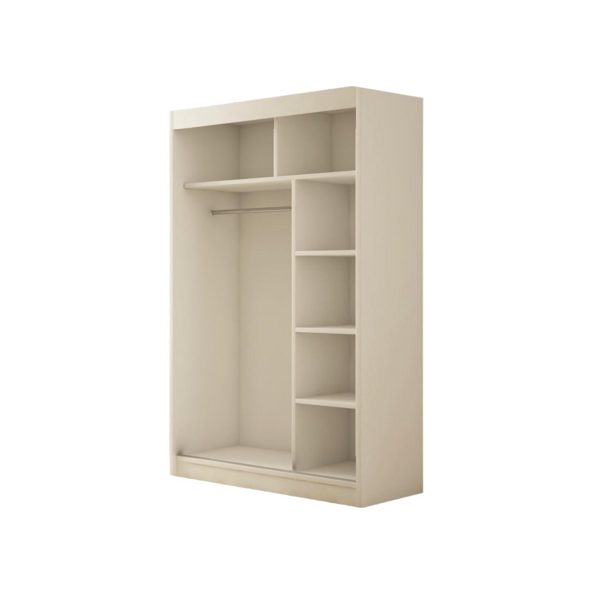 SCHWEBETÜRENSCHRANK Padwa 120 cm mit Spiegel 2-türig, weiß - Weiß, Kunststoff (120/215/61cm) - Margaret Hadas24