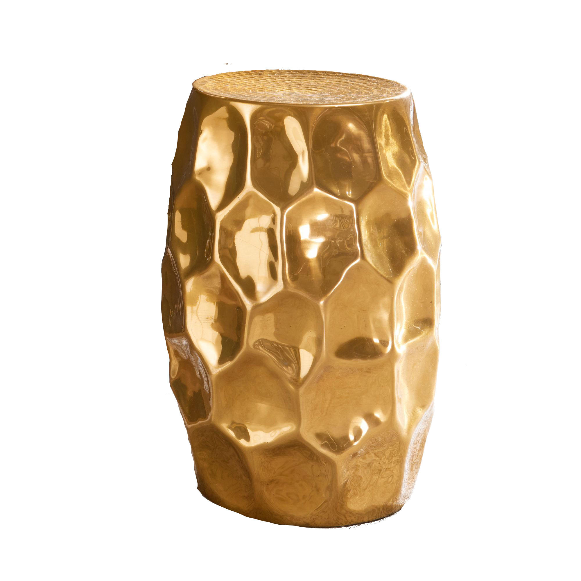 BEISTELLTISCH Aluminium Hammerschlag Pflegeleicht ENNS, Gold 30x30x47 cm - Goldfarben, Metall (30/30/47cm) - KADIMA DESIGN