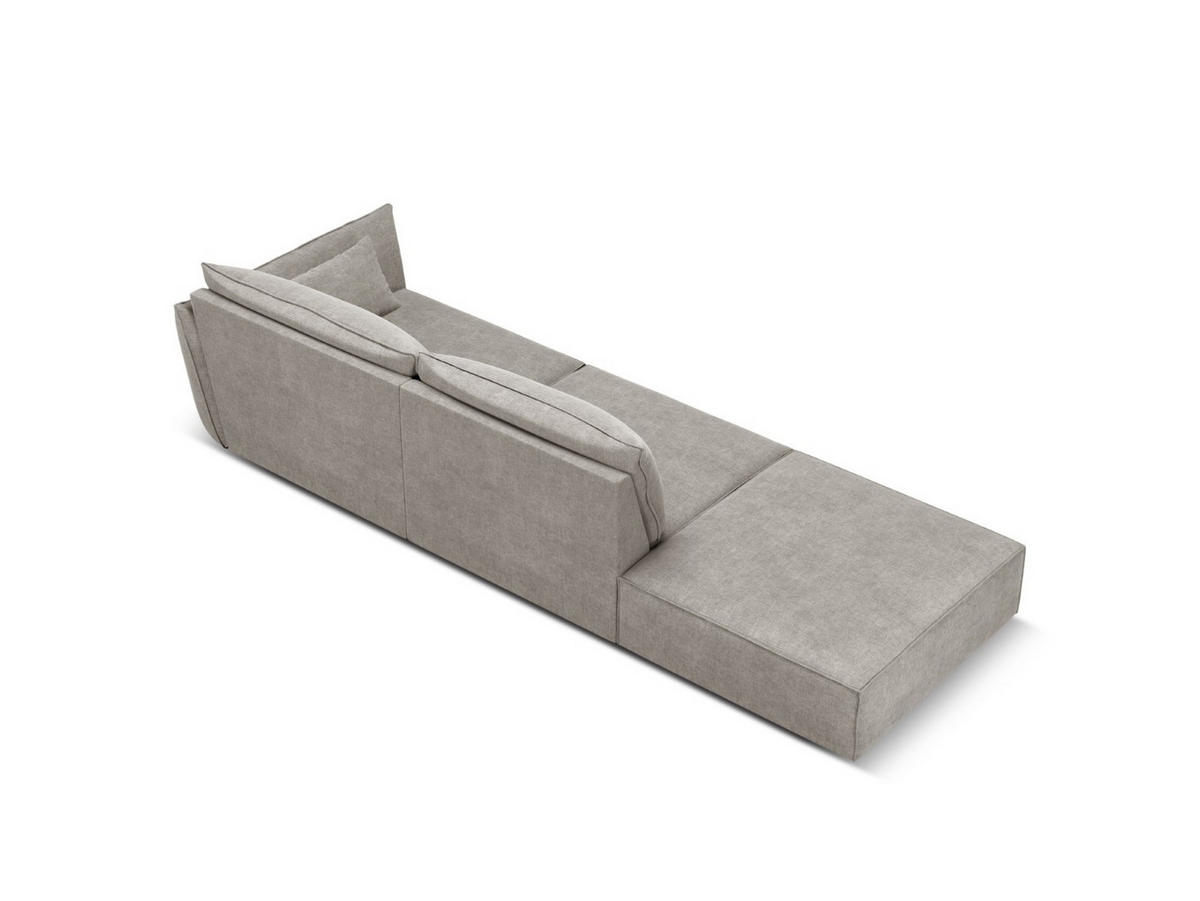 LINKES-SOFA Kaelle aus Chenille-Stoff hellgrau 4 Sitzplätze - Hellgrau, Textil (110/85/264cm) - Micadoni