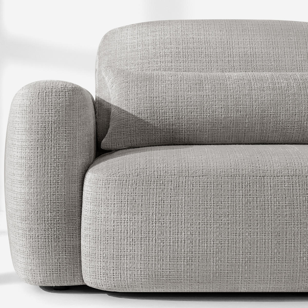 SOFA 3 ELOSA - Hellgrau, Holz/Textil (245/85/115cm) - KONSIMO®