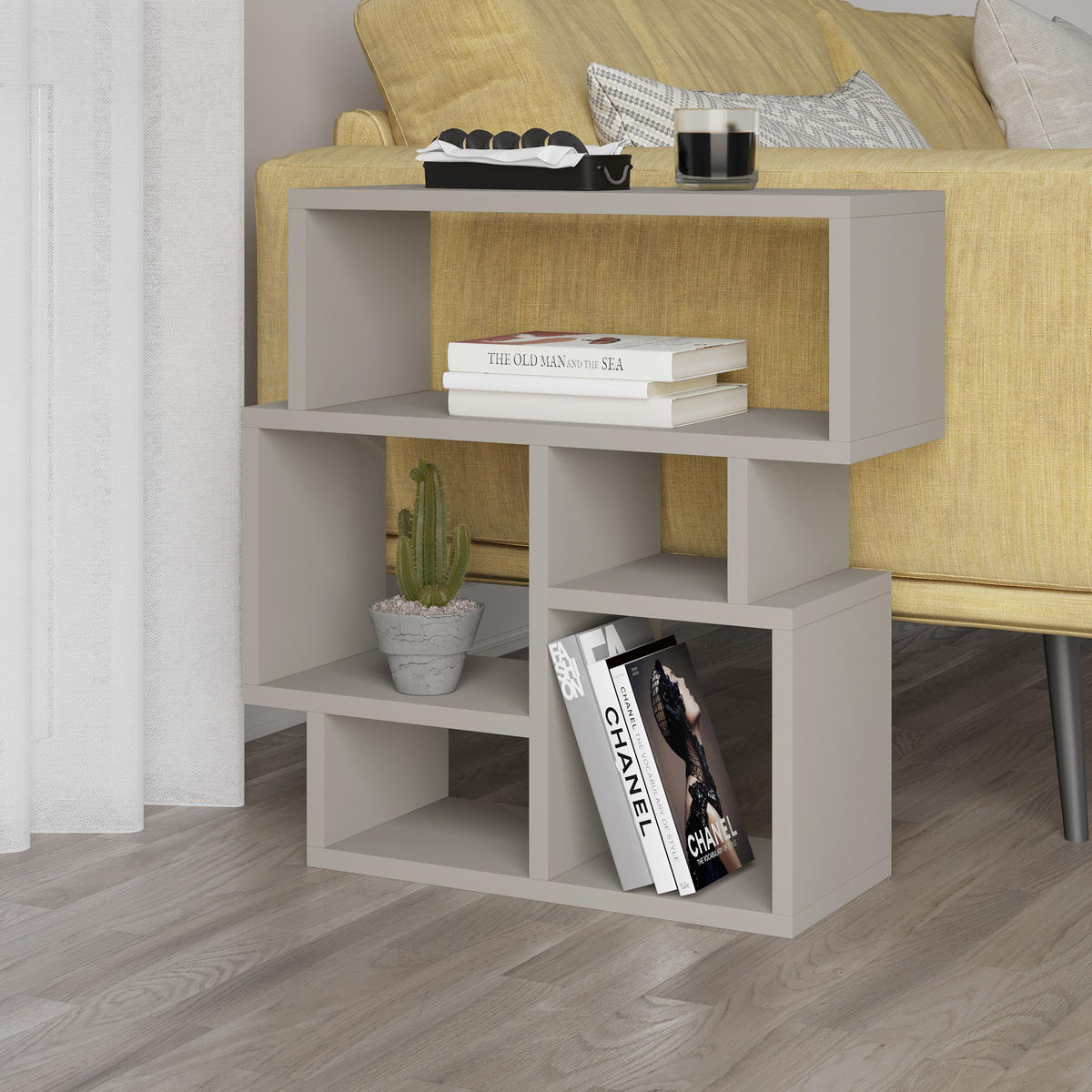 BEISTELLTISCH Karma Sandstein 60.4/59/22 cm - Beige, Holzwerkstoff (22/59/60.4cm) - Decortie