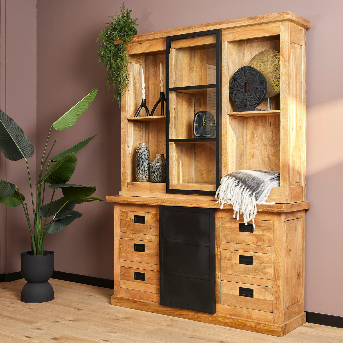 VITRINE Nashville Braun 45/160/220 cm - Braun, Holz (160/220/45cm) - Starfurn