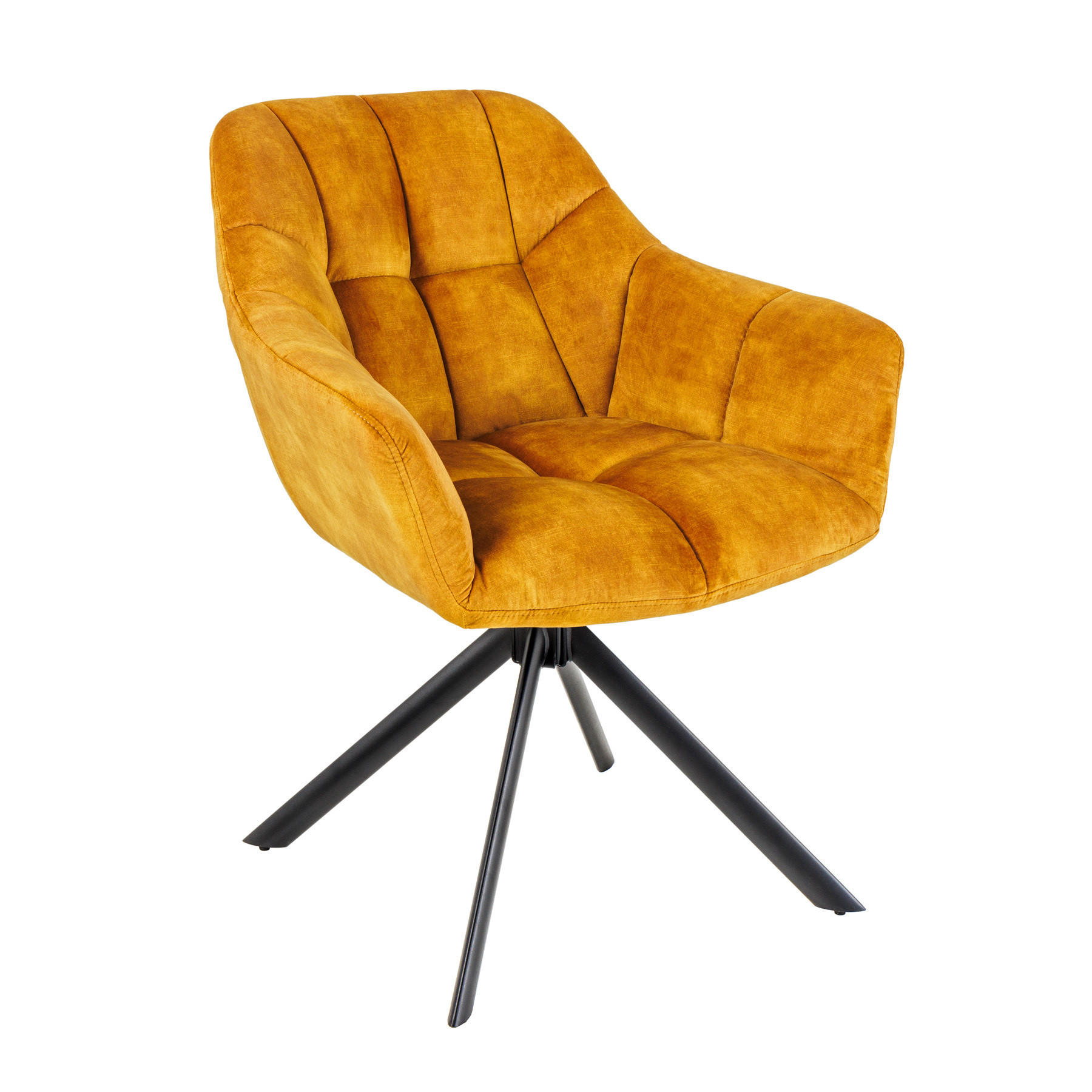 STUHL PAPILLON Samt Senfgelb, Schwarze - Gelb, Textil (65/83/66cm) - riess-ambiente