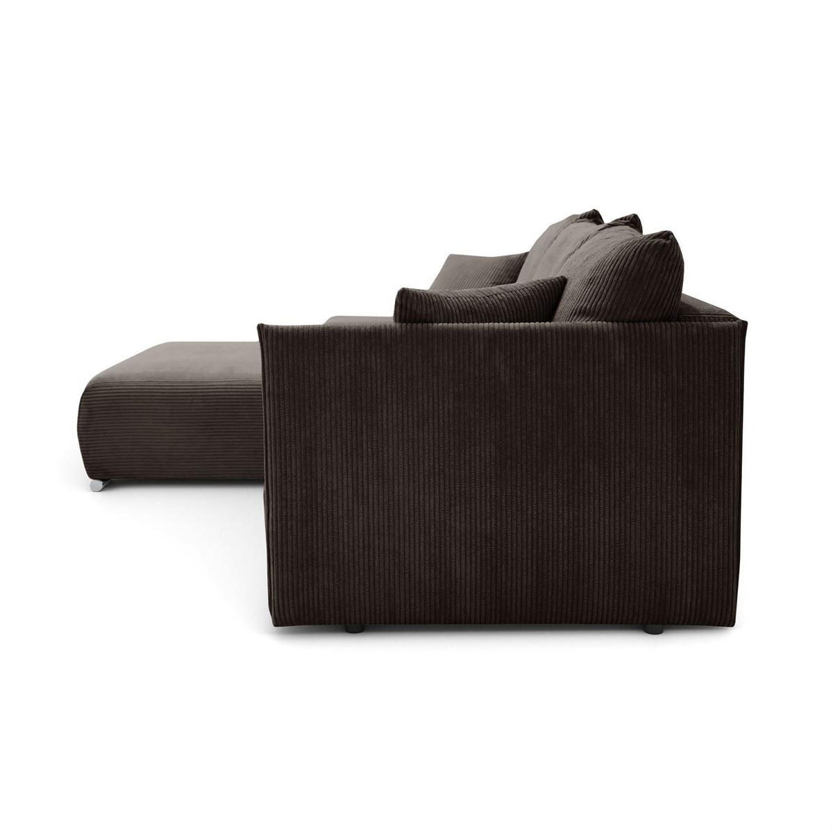 ECKSOFA LAVIO L mit Schlaffunktion und Bettzeugkasten Linke - Graubraun, Textil (246/188cm) - Lookway