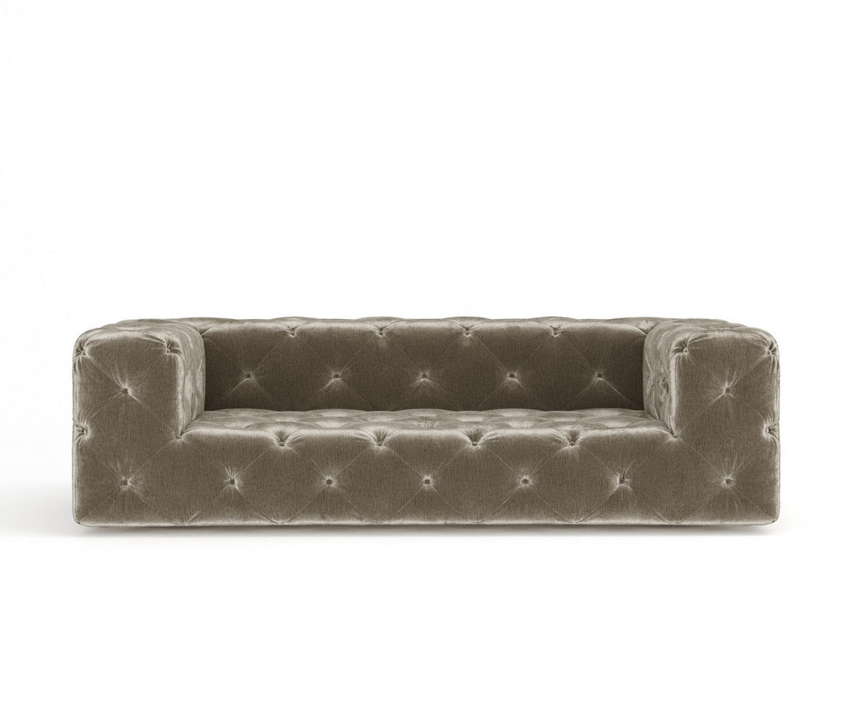 3-SITZER-SOFA Cosimo Beige Samtstoff - Beige/Schwarz, Holz/Holzwerkstoff (230/71/100cm) - Maison de Reve