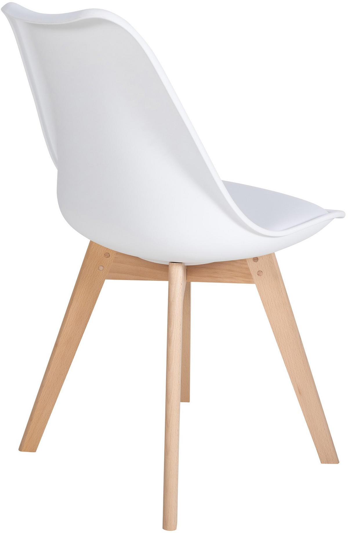 STUHL 6er Set Kunststoff weiß - Eukalyptusholzfarben/Weiß, Holz/Kunststoff (49/83/50cm) - CLP