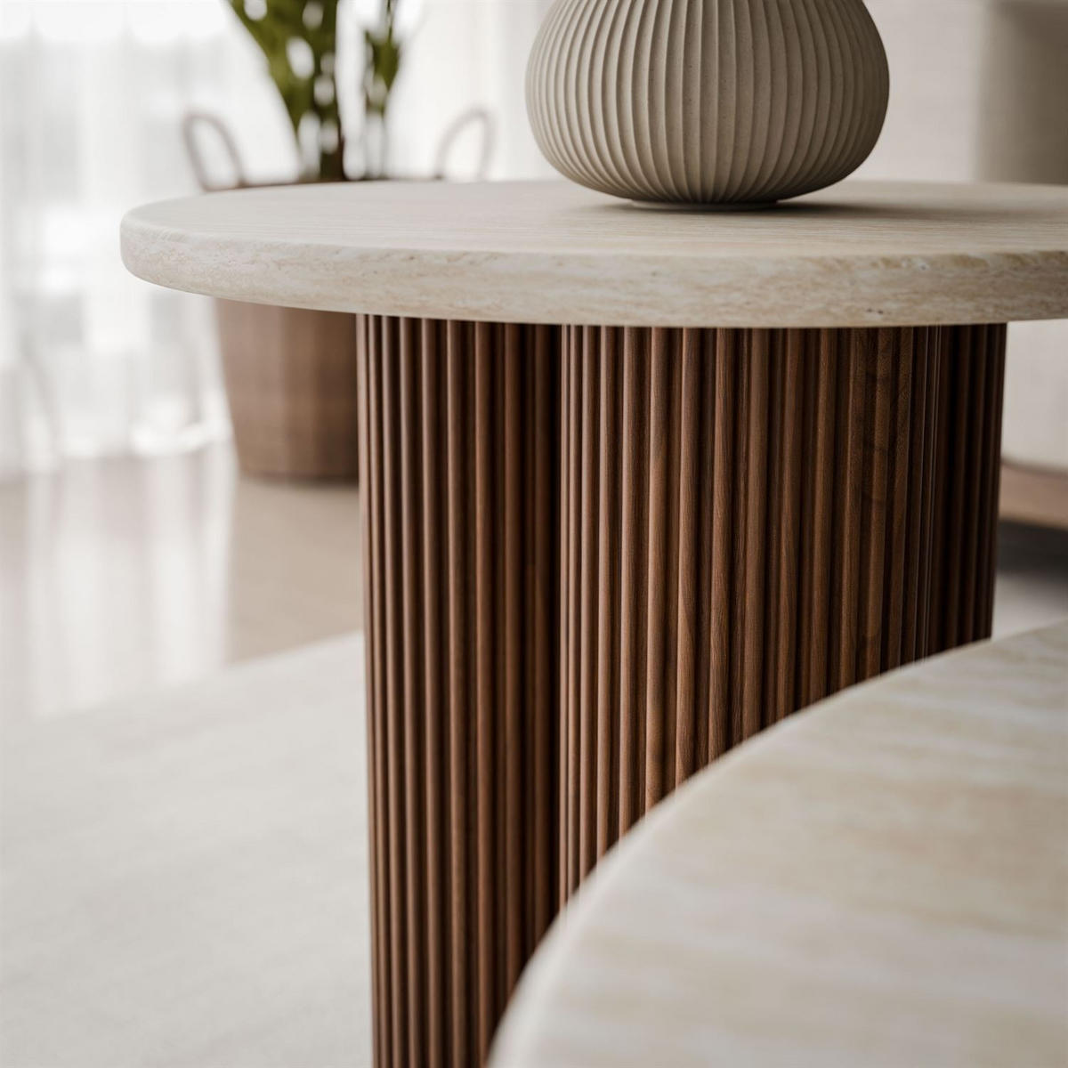 COUCHTISCH Set CANYON 2in1 - Nussbaumfarben, Holzwerkstoff (80/80/46cm) - Lookway