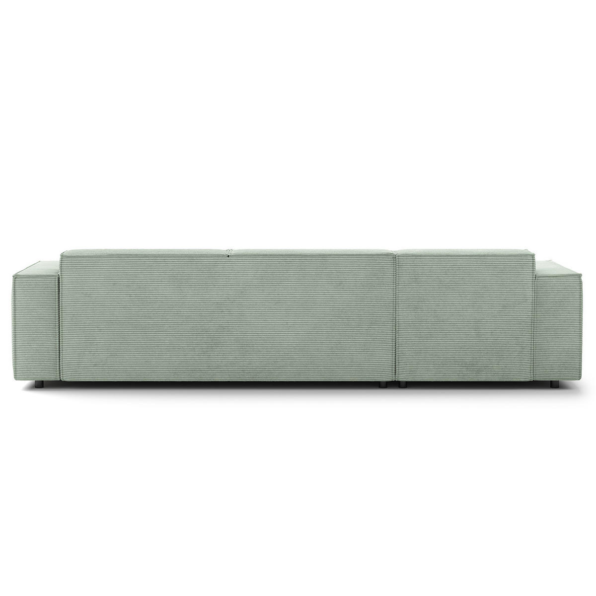 ECKSOFA mit Longchair - Schwarz/Mintgrün, Kunststoff/Textil (294/177cm) - home24