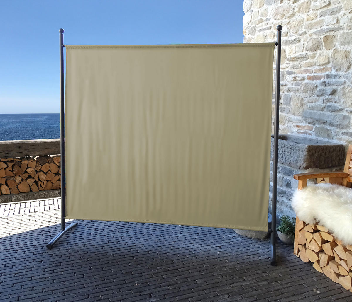PARAVENT 1-tlg. 180x178 cm Beige - Beige, Metall (178/180cm) - QUICK STAR