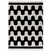 TEPPICH Zweiseitiger Schwarz Modern Abstrakt, Geometrisch - Kurzflor Rechteckig Weich - 80 x 150 cm - Creme/Schwarz, Textil (80/150cm) - Mazovia