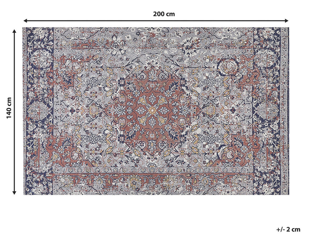 KURZFLOR-TEPPICH Korgan 200/140 cm - Multicolor, Kunststoff (140/200cm) - Beliani