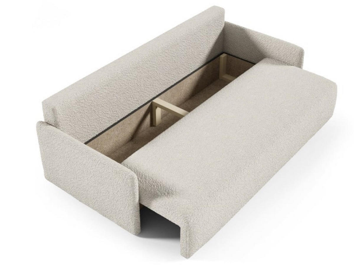 SOFA Grau GLOV In Bouclé Stoff Drei-Sitzer - Grau, Textil (206/95/87cm) - Sepro Meble