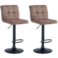BARHOCKER 2er Set Samt braun - Schwarz/Braun, Textil/Metall (46/94/47cm) - CLP