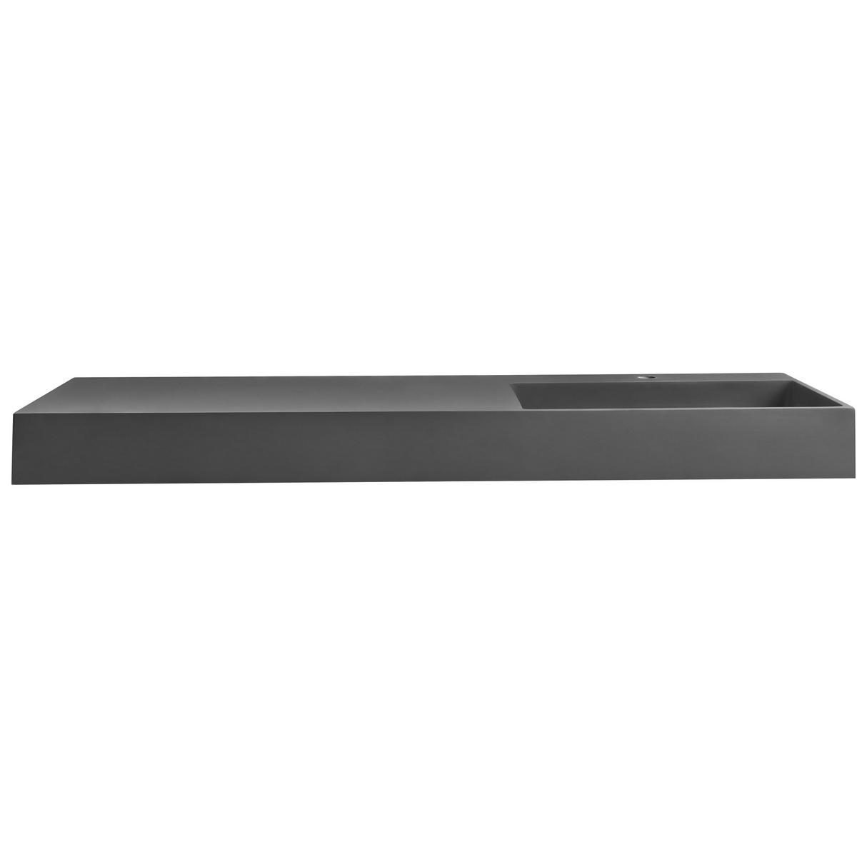 HÄNGEWASCHBECKEN Schwarz 150/48 cm Mineralguss Cusco - Schwarz, Naturmaterialien (150/13/48cm) - Beliani