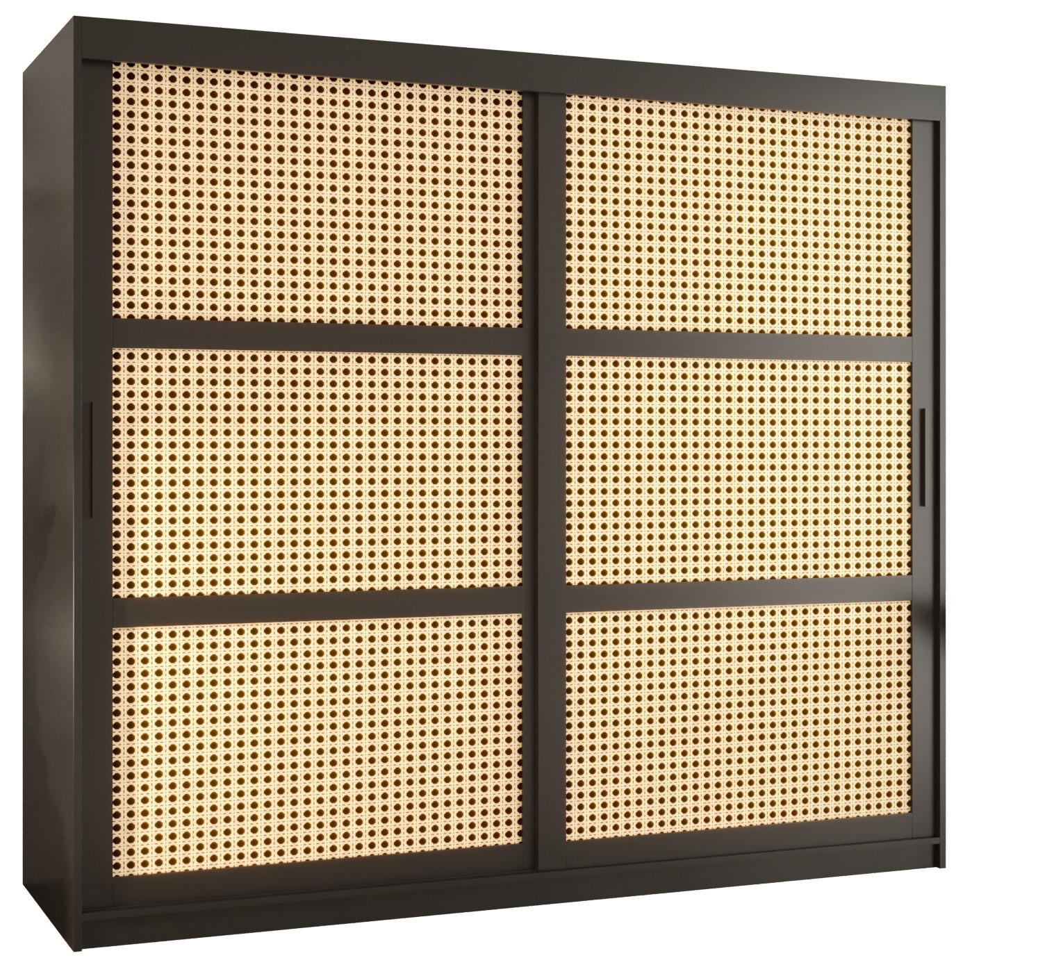 SCHWEBETÜRENSCHRANK 200/200/62 2-türig - Schwarz, Holz/Kunststoff (200/200/62cm) - MÖBEL KRYSPOL