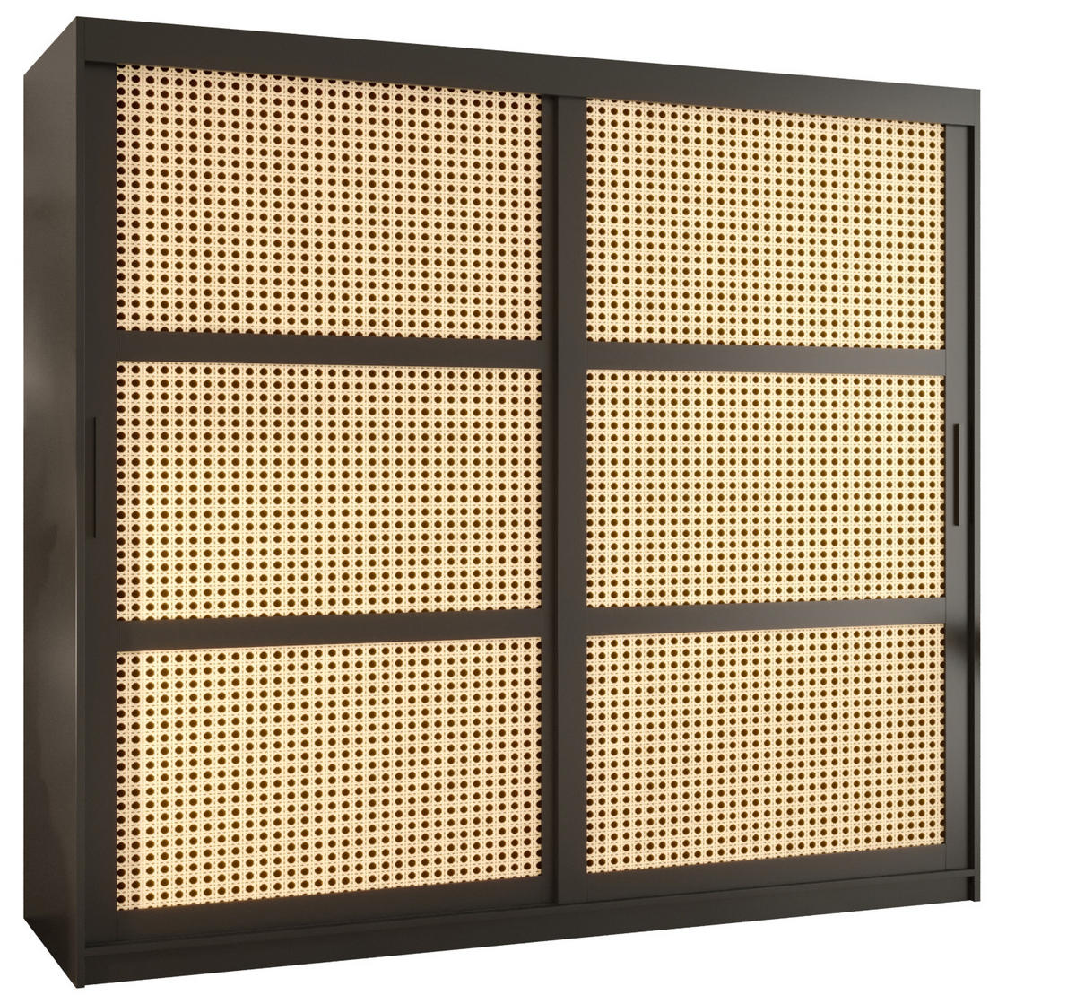 SCHWEBETÜRENSCHRANK 200/200/62 2-türig - Schwarz, Holz/Kunststoff (200/200/62cm) - MÖBEL KRYSPOL