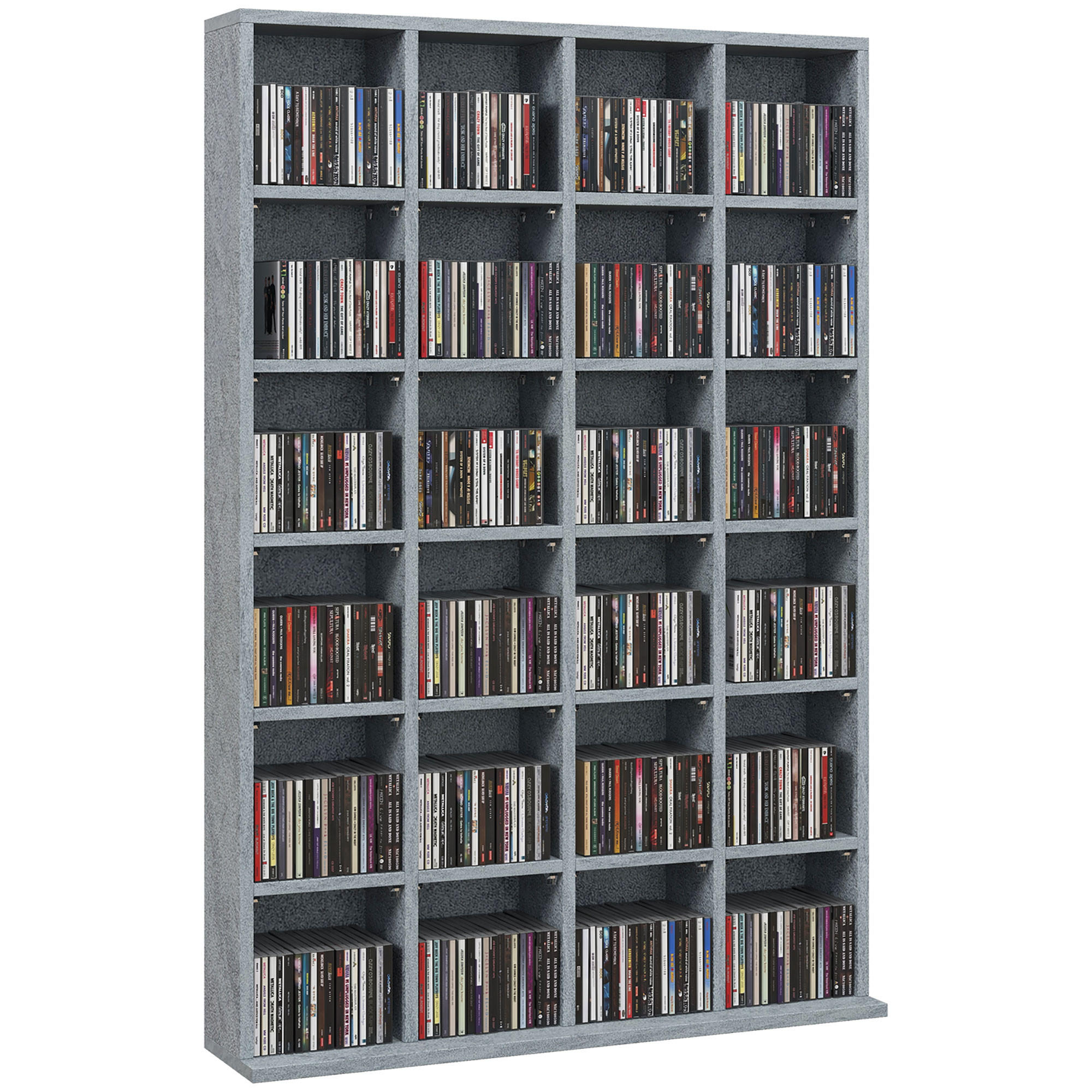 CD-REGAL DE-14449 für 456 CDs/336 DVDs, verstellbare Böden Grau - Grau, Holzwerkstoff (20/130.5/89cm) - ComfortXL