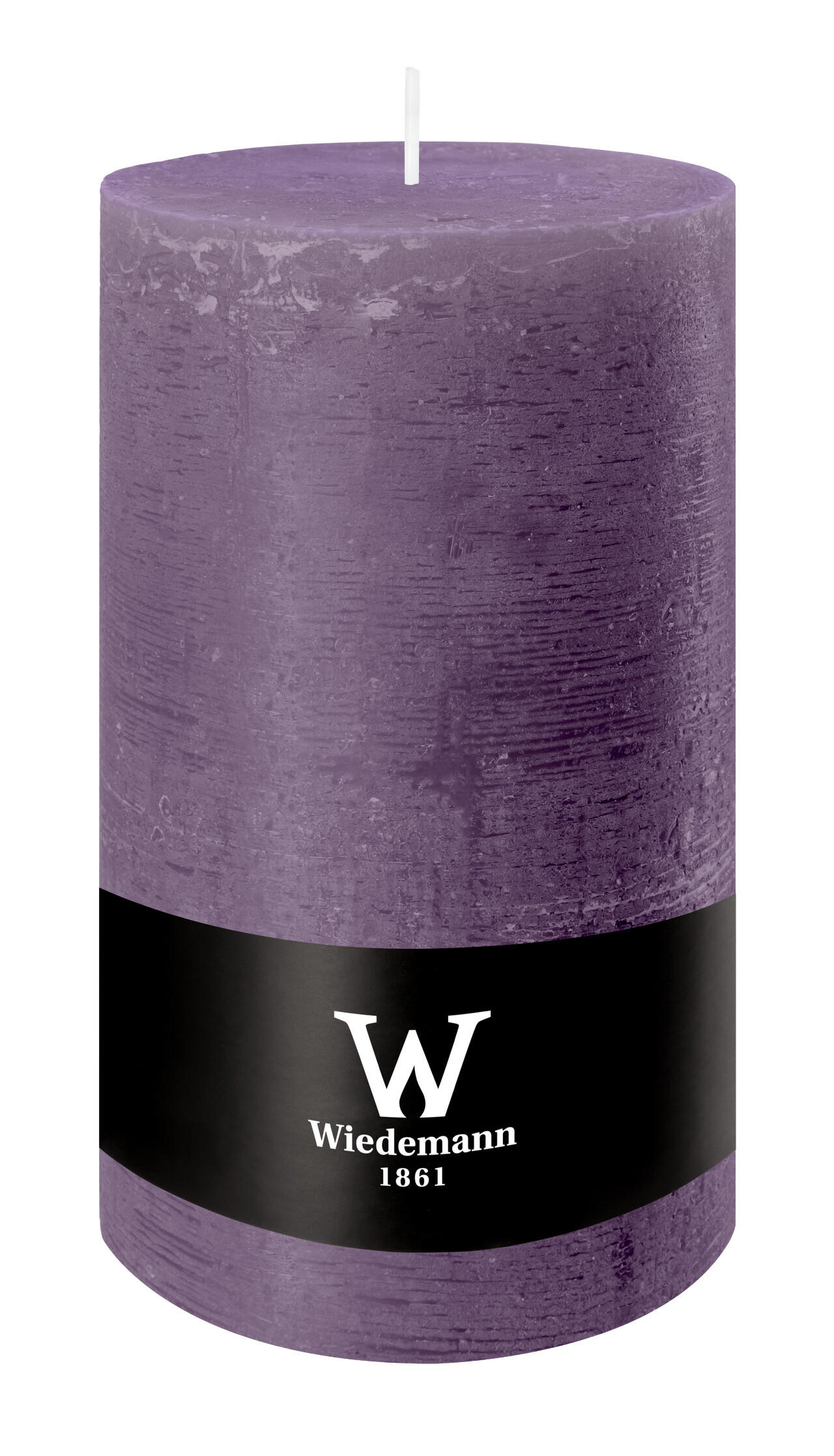 STUMPENKERZE Rustik Marble Style Mauve Lila 190 x Ø 100 mm, 1 Stück - Mauve, Paraffin (10/19cm) - Wiedemann Kerzen