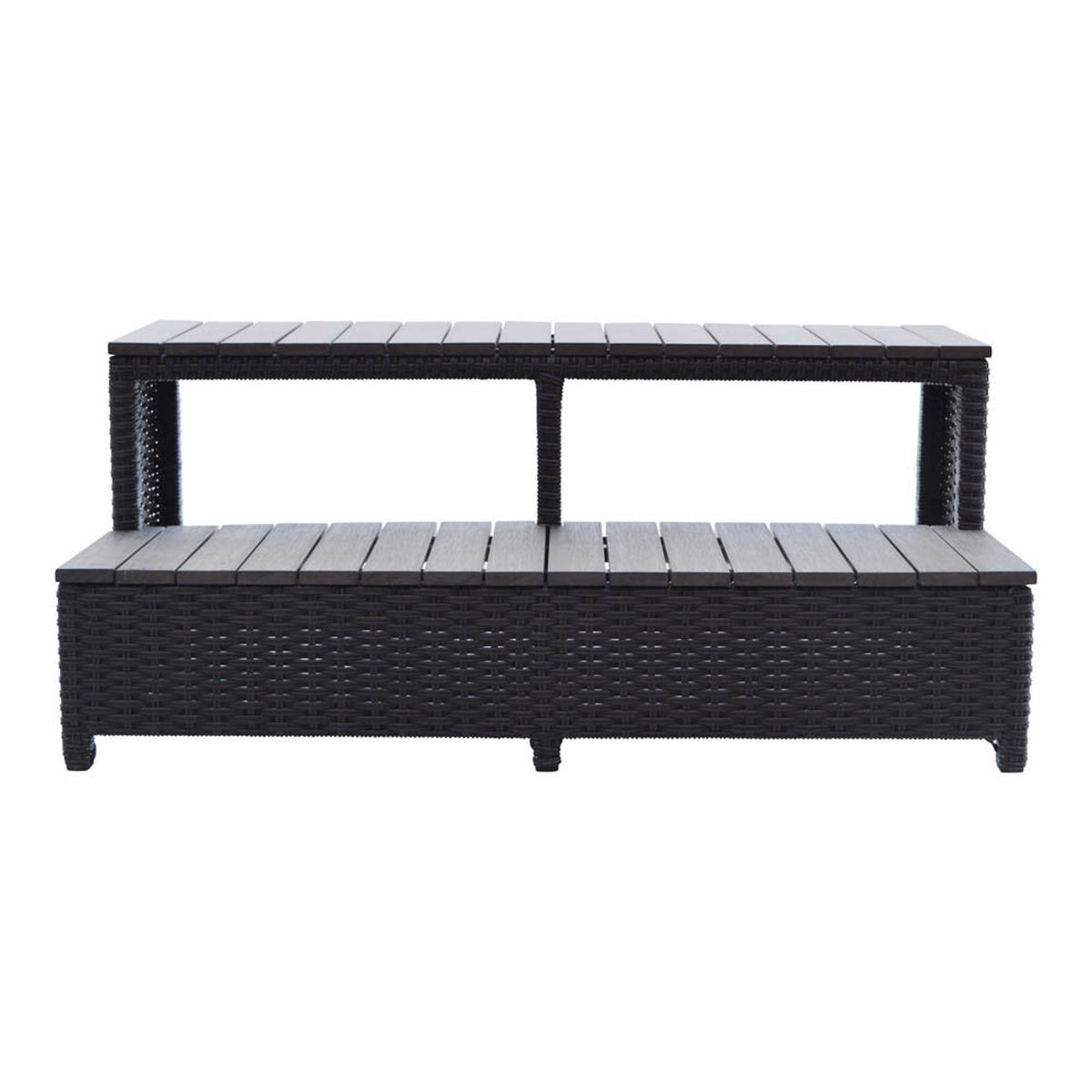 WHIRLPOOL TREPPE Rattan Treppe - Braun, Naturmaterialien (106/43/56cm) - Canadian Spa Company