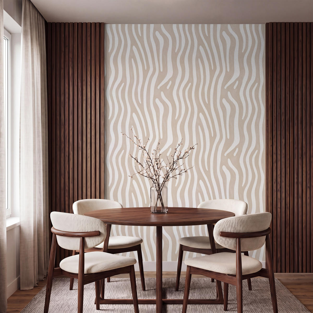 TAPETE - Abstrakt - Zebra - Beige - 140x200 cm - Beige, Papier (140/200cm) - OnlyWow