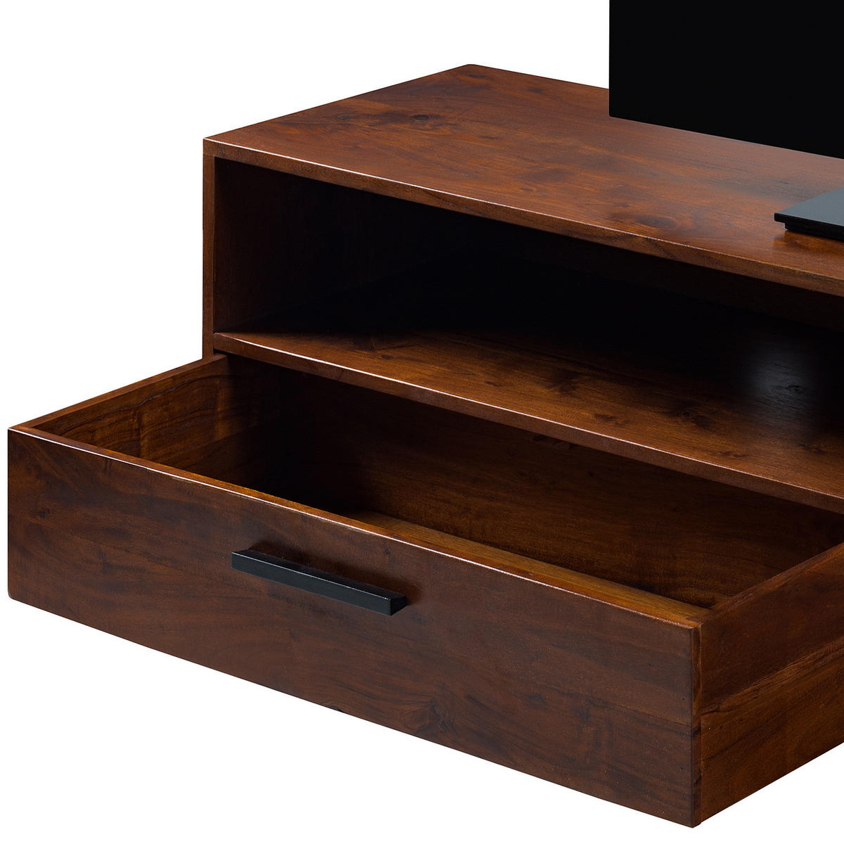 TV-LOWBOARD - Akazie massiv / Eisen, Breite 160 cm - Akaziefarben, Holz (160/50/40cm) - home24