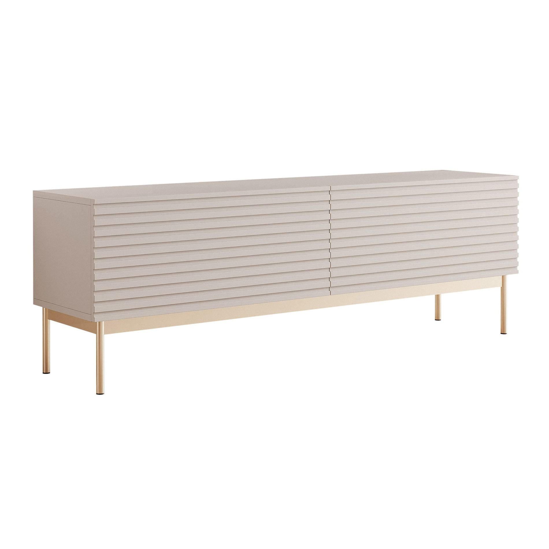 TV-LOWBOARD Linearis Kaschmirgrau 175 cm - Taupe/Goldfarben, Holzwerkstoff/Metall (175/46.2/30cm) - Selsey