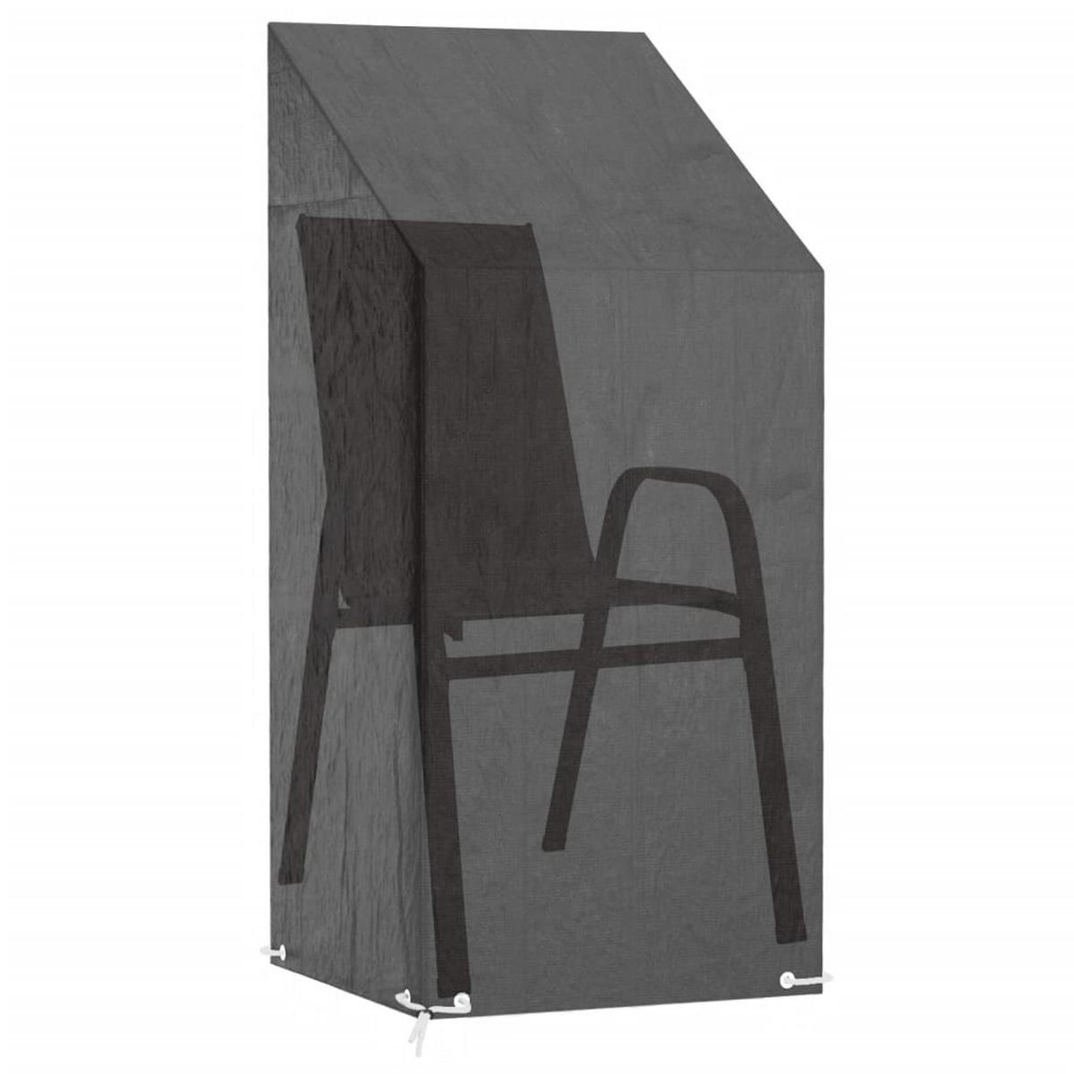ABDECKUNG Für Gartenstuhl 8 Ösen 65/65/110/150 Cm Polyethylen - Schwarz, Kunststoff (65/65/150cm) - vidaXL